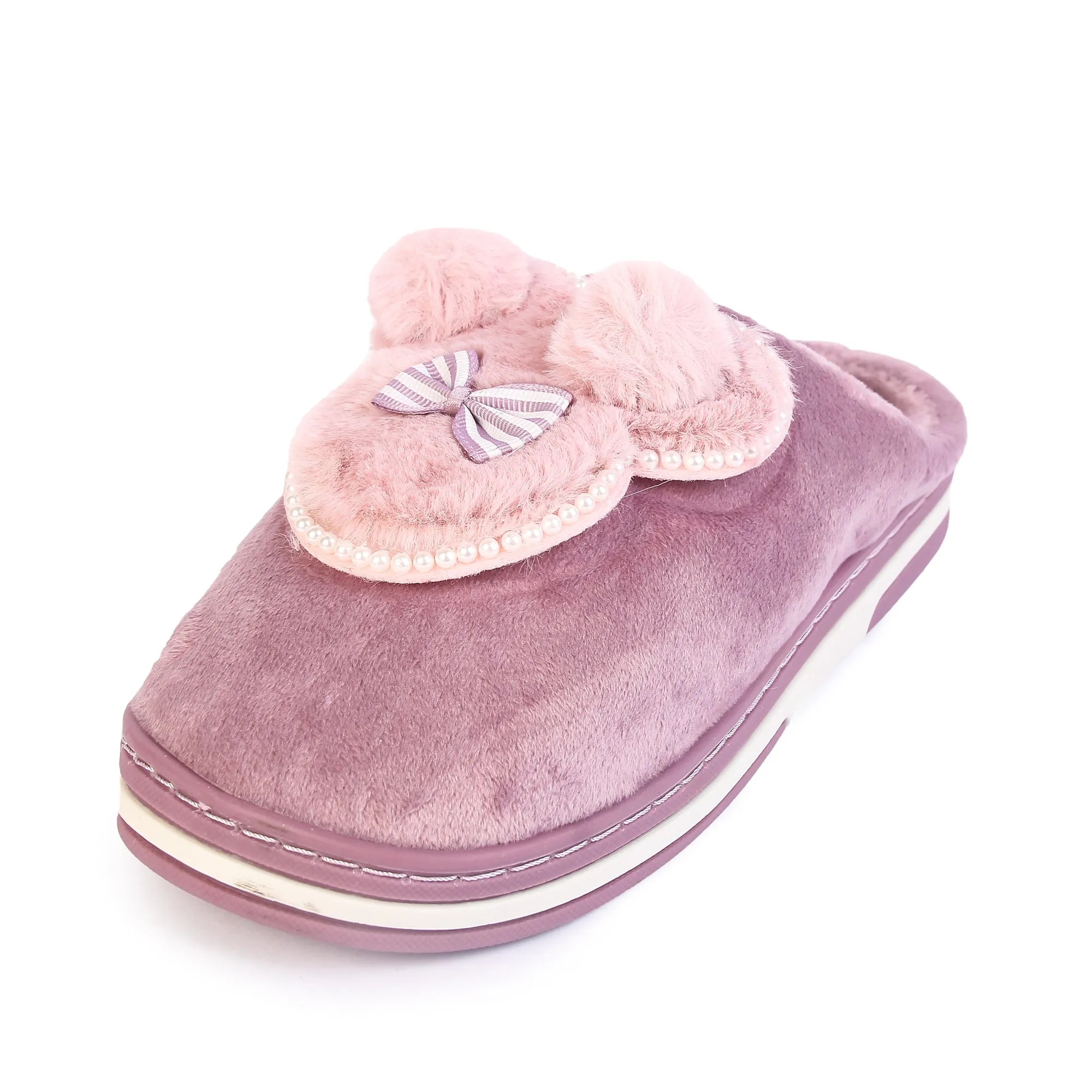 Brauch Women's Purple Pearl Mickey Winter Slippers