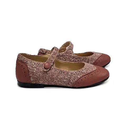 BRUNELLIS Pink Stone Wingtip Mary Jane S24