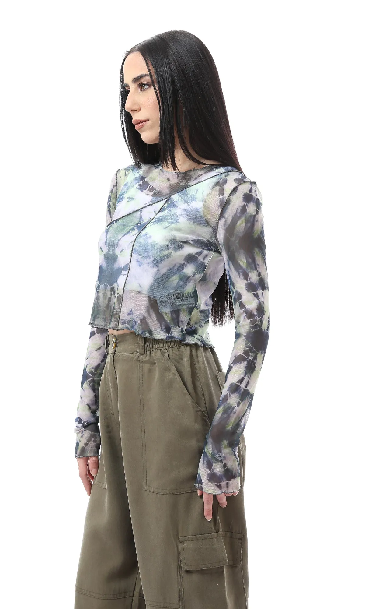 O167384 Long Sleeves Woman Top - Multicolor